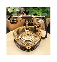 Nostaljik Polyester Telefon Müzik Ve Takı Mücevher Kutusu (Kahverengi)
