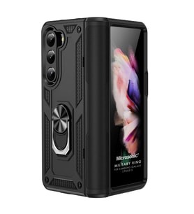Microsonic Samsung Galaxy Z Fold 5 Kılıf Military Ring Holder Siyah (Siyah)