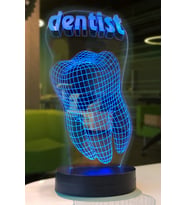 LED Diş Doktoru Temalı Çocuklar İçin Eğlenceli Işık Lambası (Krem)