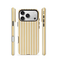 iPhone 17 Pro Max Vorian Çift Katmanlı MagSafe Kılıf Vanilla Pinstripe