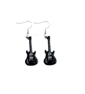 Siyah Gitar Küpe (Metal)