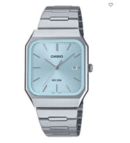 Casio MTP-B185D-2A2VDF Quartz Çelik Gri Turkuaz Kadran 33 mm Erkek Kol Saati