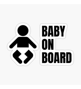 Baby On Board Arabada bebek var Sticker Etiket 19CM md1
