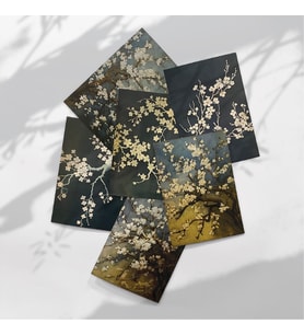 A6 (10,5x14,8 cm) Ağaç Dalları Temalı 6’lı Kağıt Seti  Scrapbook, Ajanda, Planlayıcı Kullanımına Uygun (Çok Renkli)