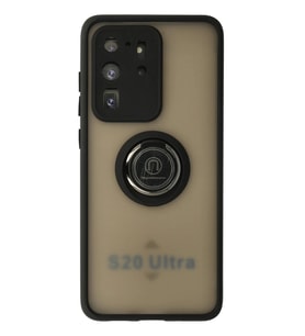 Durukar® Samsung Galaxy S20 Ultra Kılıf Montreal Yüzüklü Silikon Kapak - Siyah