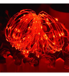 VIP 10 METRE PİLLİ KIRMIZI LED IŞIK KIRMIZI PİLLİ IŞIK BATTERY RED LED LİGHT YILBAŞI AĞACI IŞIĞI