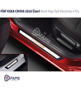 Fiat Egea Cross 2016 Üzeri Krom Kapı Eşik Koruması 4 Parça Paslanmaz Çelik