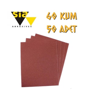 Sia 1913 Su Zımparası 60 Kum - 50 Adet (Kırmızı)