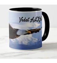 Göklerde Kartal Logolu İsimli Siyah Kulplu Kupa Bardak