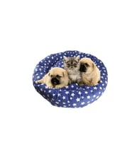 Puanlı Simit Kedi ve Köpek Yatağı 45x45 (Lacivert)
