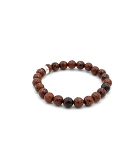 HAKİKİ FASET KESİM DOĞAL MAHOGANY OBSİDYEN BİLEKLİK 1.KALİTE