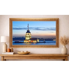 Altın Varaklı  Çerçeveli Paspartulu Tablo as797 (Gold)