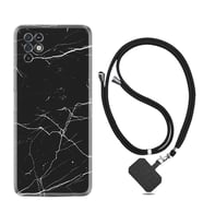 INFINIX Note 11 Pro Note 10 Hot 9 Play Kılıf Boyun Askılı Silikon Siyah Mermer 1299