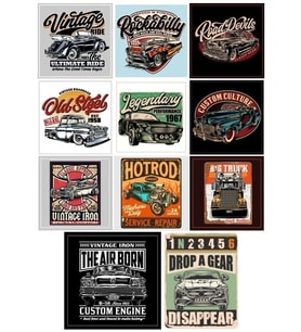 Retro 4x4 Off Road Sticker Set5 12 Parça Telefon, Tablet, Defter, Laptop Sticker