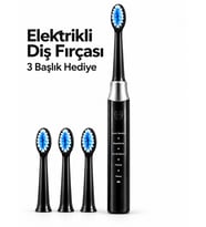 Siyah Elektrikli Diş Fırçası 3 Yedek Başlık Hediyeli