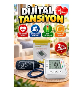 Yüksek Hassasiyetli Dijital Tansiyon Ölçer – IHB Aritmi Tespiti, 2 Kullanıcı Hafızası, WHO Göstergel