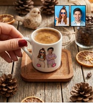 Kişiye Özel Karikatürlü Mühemmel Kardeşler Türk Kahvesi Fincanı Doğum Günü Hediyesi