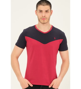 T8591 DEWBERRY ERKEK T-SHIRT-BORDO