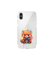 iPhone XS ile Uyumlu Splash Tilki Tasarımlı Şeffaf Silikon Kılıf