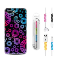 Oppo A5S A15 A16 A54 A55 A73 A74 Kılıf Kablo Koruma Spiral Silikon Daireler 1751