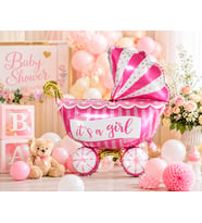 Pembe Bebek Puseti Folyo Balon 30 İnç 77 CM Baby Shower Parti Süsü
