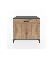 Hyperion Şifonyer Tek Raflı Tek Çekmeceli 2 Kapaklı 88x44x80 Antrasit-Çam