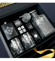 Kişiye Özel Tasarım Viski Şişesi & Bardak Hediye Paketi – Premium Kutulu