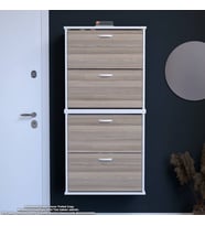 Modilayn UMAY' 2 Li Asma Antre Hol 72x156x25, 5 cm’ lik 4 Düşer Kapak 8 Raf Bölmeli Ayakkabılık