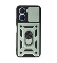 Vivo Y16 Kılıf Pars Lens Yüzüklü Silikon - Yeşil