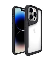 Coverzone iPhone 14 Pro ile uyumlu K?l?f ClearSafeguard T-Max Silikon Kapak Siyah