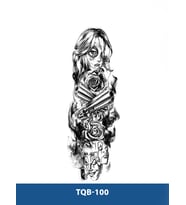 TQB-100 KADIN VE MASKE DESEN GEÇİCİ KOL DÖVMESİ-TATTO