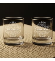 Babaya Özel Hediye İsim Yazılı 2’li Irish Whiskey Viski Bardakları