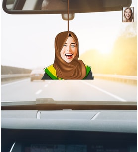 Kişiye Özel 8 Mart Dünya Kadınlar Günü Karikatürlü Ahşap Araba Dikiz Ayna Süsü