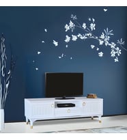 Mindy Tv Sehpası Beyaz 2 Kapaklı 1 Çekmeceli Gold Halkalı Kulplu 160x36x50 Cm