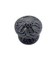 Antika Tarz Dekoratif Pirinç Çiçekli Kapı Tokmağı - 80 mm Çap, Oksit
