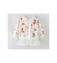Balerin Desenli Uzun Kollu Tüllü Sweatshirt