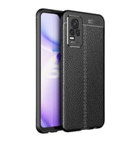 Vivo V21E Kılıf Esnek Pu-Deri Leather-Pu Serisi Protected Case (Siyah)