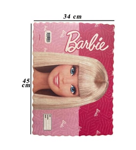 Beslenme Bezi Yıkanabilir 34x45 cm Barbie 1 Adet Beslenme Örtüsü Okul Öncesi Kreş Anasınıfı İlkokul İçin İdeal (Pembe)