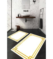 Dijital Baskılı Kaymaz Taban Yıkanabilir 2'li Klozet Takımı Banyo Paspası NDKZ-HT-1298 (Gold)