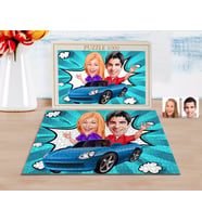 BK Gift Kişiye Özel Sevgililer Karikatürlü 1000 Parça Profesyonel Puzzle-52