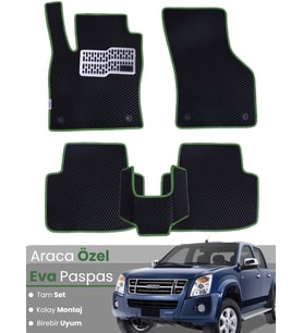 ISUZU D-MAX (2002-2012) Uyumlu EVA Paspas Tam Set–Araca Özel,Kolay Montaj,Su Geçirmez