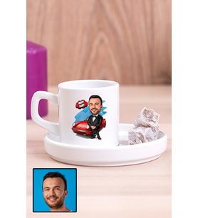 Erkeğe Özel Hediye Karikatürlü Concept Türk Kahvesi Fincanı