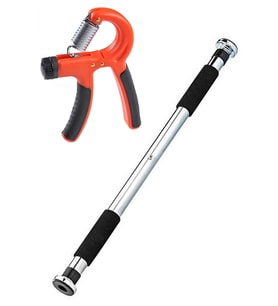 80-130 Cm Krom Kapı Barı & 10-40 Kg Ayarlanabilir El Yayı Koridor Barfiksi Barfix Çubuğu