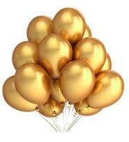 Altın Renk Metalik  Latex Balon 10 Adet
