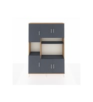 Arges Gardrop 9 Raflı 6 Kapaklı 132x30x195 Çam-Antrasit