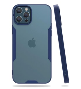 Newface Apple iPhone 12 Pro Max Kılıf Platin Silikon - Lacivert