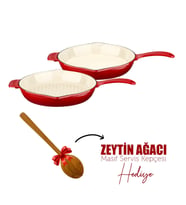 Lava Döküm 2X Edition Serisi Özel Koleksiyon Döküm Demir Tava Seti (Kırmızı)