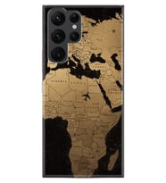 Samsung Galaxy S22 Ultra Kılıf Silikon Desen Boyun Askılı Map Planet 1656