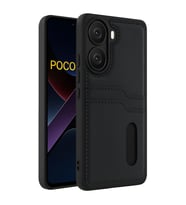 Xiaomi Poco X7 Pro Kılıf Sara Kartvizitli Deri Kılıf - Siyah