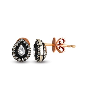 0.29 Ct Elmas Zümrüt Küpe EK11 (Çok Renkli)